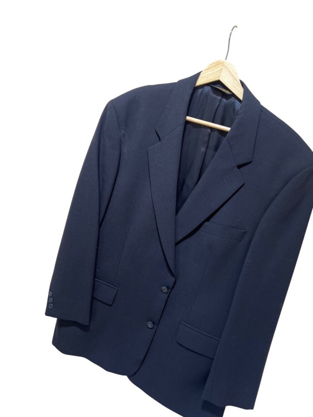 Brooks Brothers Mens Navy Wool 2-Button Blazer Jacket 43R With Notch Lapel